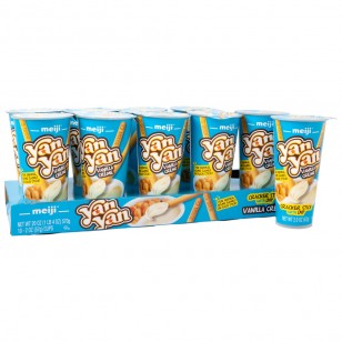 Meiji Yan Yan Dipping Sticks, Vanilla Creamy - 50g. Halal Pack Of 10 - Cracker